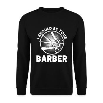 Hairdresser Saying Gift Hair Salon Hairdresser - Unisex Sweatshirt - black - Front - Alina (178cm) & Michal (187cm)