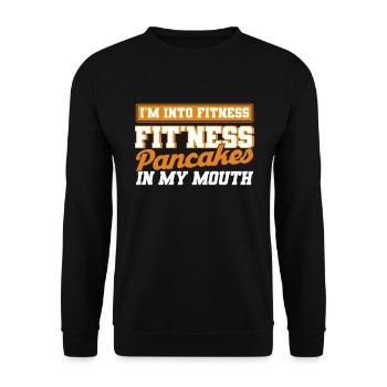 Pfannkuchen Liebhaber Geschenk Pfannkuchen Spruch - Unisex Pullover - Schwarz - Vorne - Alina (178cm) & Michal (187cm)