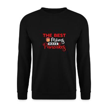 Pfannkuchen Liebhaber Geschenk Pfannkuchen Spruch - Unisex Pullover - Schwarz - Vorne - Alina (178cm) & Michal (187cm)
