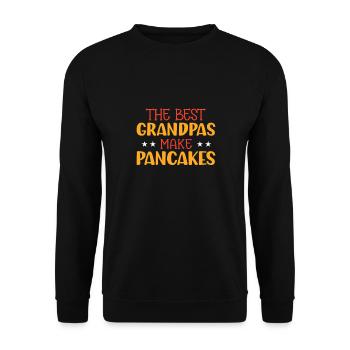 Pfannkuchen Liebhaber Geschenk Pfannkuchen Spruch - Unisex Pullover - Schwarz - Vorne - Alina (178cm) & Michal (187cm)