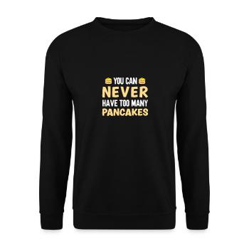 Pfannkuchen Liebhaber Geschenk Pfannkuchen Spruch - Unisex Pullover - Schwarz - Vorne - Alina (178cm) & Michal (187cm)