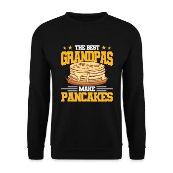 Pfannkuchen Liebhaber Geschenk Pfannkuchen Spruch - Unisex Pullover - Schwarz - Vorne - Alina (178cm) & Michal (187cm)