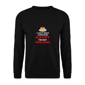 Pfannkuchen Liebhaber Geschenk Pfannkuchen Spruch - Unisex Pullover - Schwarz - Vorne - Alina (178cm) & Michal (187cm)