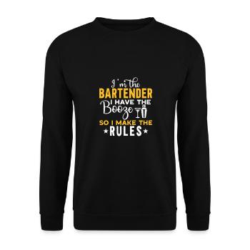 Bartender Gift Mixologist Saying Bar - Unisex Sweatshirt - black - Front - Alina (178cm) & Michal (187cm)