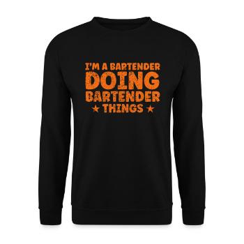 Barman Gift Mixologist Saying Bar - Sweat-shirt Unisexe - noir - Devant - Alina (178cm) & Michal (187cm)