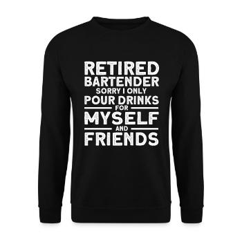 Barkeeper Geschenk Mixologist Spruch Bar - Unisex Pullover - Schwarz - Vorne - Alina (178cm) & Michal (187cm)
