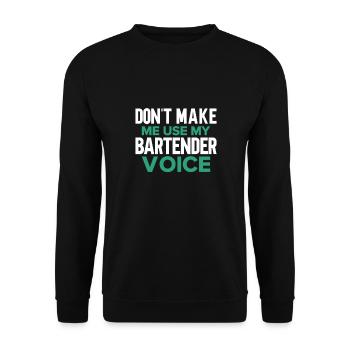 Barman Gift Mixologist Saying Bar - Sweat-shirt Unisexe - noir - Devant - Alina (178cm) & Michal (187cm)