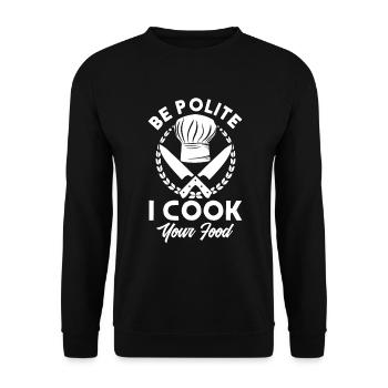 Chef Saying Gift Funny Chef - Unisex Sweatshirt - black - Front - Alina (178cm) & Michal (187cm)