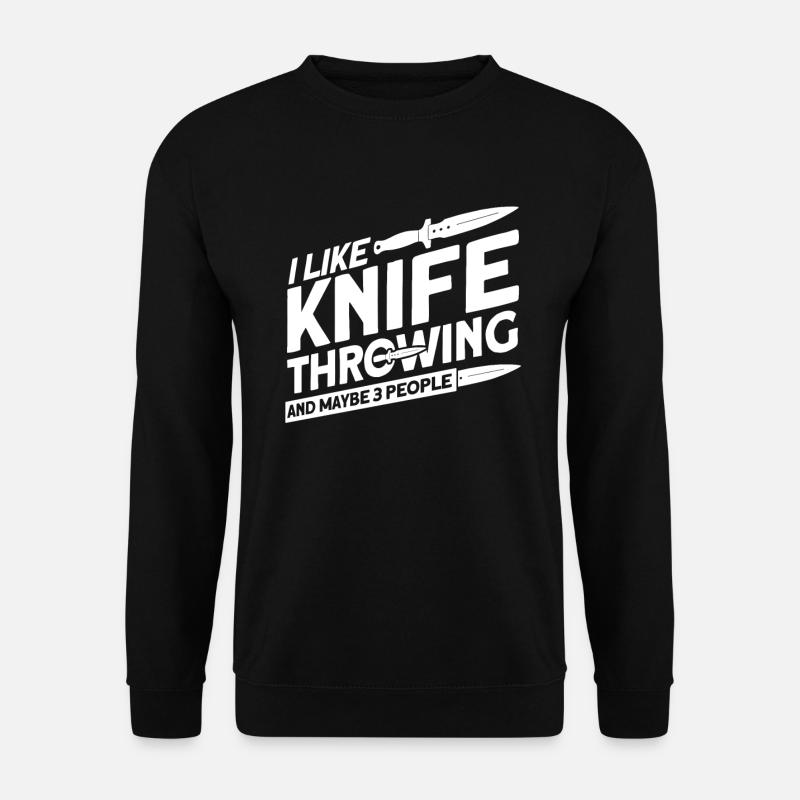 Messerwurfscheibe Geschenk Messerwerfer - Unisex Pullover - Schwarz
