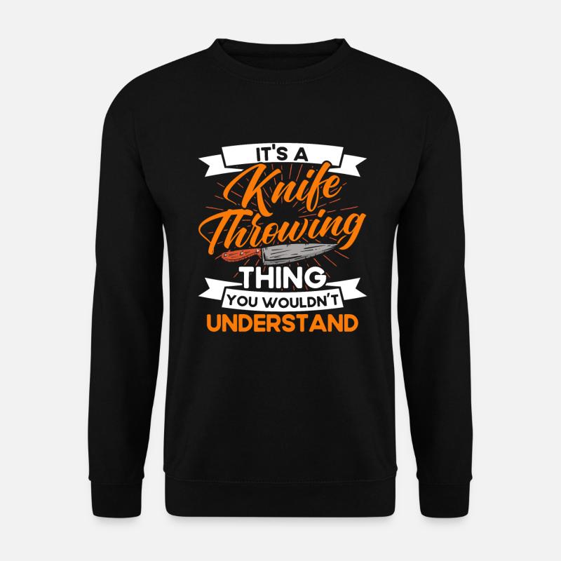 Messerwurfscheibe Geschenk Messerwerfer - Unisex Pullover - Schwarz