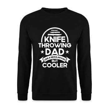 Messerwurfscheibe Geschenk Messerwerfer - Unisex Pullover - Schwarz - Vorne - Alina (178cm) & Michal (187cm)