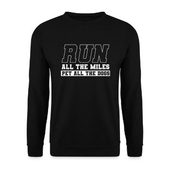 Coureur marathon chien maman chien maman - Sweat-shirt Unisexe - noir - Devant - Alina (178cm) & Michal (187cm)