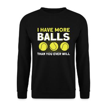 Tennis Saying Tennis Player Gift Tennis - Unisex Sweatshirt - black - Front - Alina (178cm) & Michal (187cm)