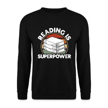 Livre de lecture livre livre cadeau lecture de livres - Sweat-shirt Unisexe - noir - Devant - Alina (178cm) & Michal (187cm)
