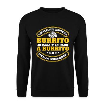 Burrito Taco Mexico Food Fan Burrito Eating - Unisex Sweatshirt - black - Front - Alina (178cm) & Michal (187cm)