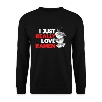 Ramen Nudel Liebhaber Essstäbchen Japanische Nudel - Unisex Pullover - Schwarz - Vorne - Alina (178cm) & Michal (187cm)