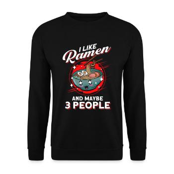 Ramen Nudel Liebhaber Essstäbchen Japanische Nudel - Unisex Pullover - Schwarz - Vorne - Alina (178cm) & Michal (187cm)