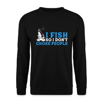 Cadeau de pêche Pêche Pêcheur Drôle De Pêcheur - Sweat-shirt Unisexe - noir - Devant - Alina (178cm) & Michal (187cm)