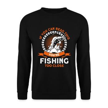 Cadeau de pêche Pêche Pêcheur Drôle De Pêcheur - Sweat-shirt Unisexe - noir - Devant - Alina (178cm) & Michal (187cm)