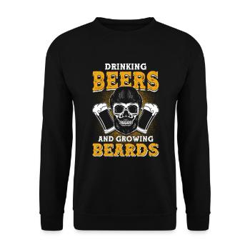 Beards Saying Funny Beard Gift Beard - Unisex Sweatshirt - black - Front - Alina (178cm) & Michal (187cm)