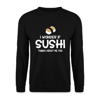 Sushi Cadeau Riz Doux Sushi - Sweat-shirt Unisexe - noir - Devant - Alina (178cm) & Michal (187cm)