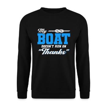 Pontoon Boat Gift Captain Boots Pontoon - Unisex Sweatshirt - black - Front - Alina (178cm) & Michal (187cm)