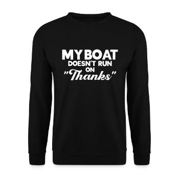 Pontoon Boat Gift Captain Boots Pontoon - Unisex Sweatshirt - black - Front - Alina (178cm) & Michal (187cm)