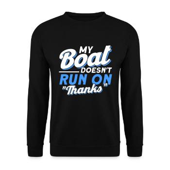 Pontoon Boat Gift Captain Boots Pontoon - Unisex Sweatshirt - black - Front - Alina (178cm) & Michal (187cm)