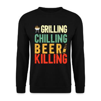 Bbq Grill Meat Lovers Grill Party Food Bbq - Unisex Sweatshirt - black - Front - Alina (178cm) & Michal (187cm)