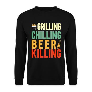 Bbq Grill Meat Lovers Grill Party Food Bbq - Unisex Sweatshirt - black - Front - Alina (178cm) & Michal (187cm)