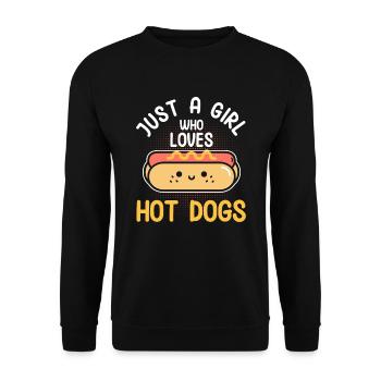 Hotdog Food Lover Hotdogs Contest Hotdog-verkäufer - Unisex Pullover - Schwarz - Vorne - Alina (178cm) & Michal (187cm)