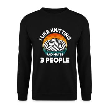 Tricot à l’aiguille de fil de fil de crochet froissé - Sweat-shirt Unisexe - noir - Devant - Alina (178cm) & Michal (187cm)
