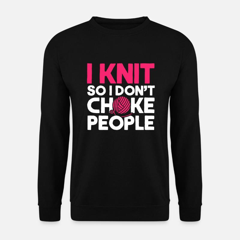 Wrinkled Crochet Yarn Needle Knitting - Unisex Sweatshirt - black