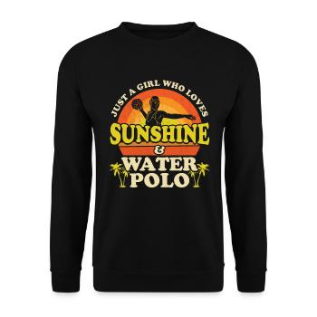 Wasserball Wassersport Polo Schwimmen - Unisex Pullover - Schwarz - Vorne - Alina (178cm) & Michal (187cm)