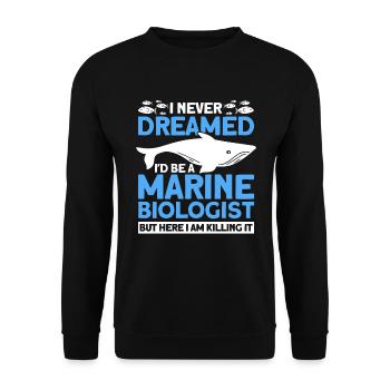 Marine Biologist Ocean Gift Marine Biology - Unisex Sweatshirt - black - Front - Alina (178cm) & Michal (187cm)