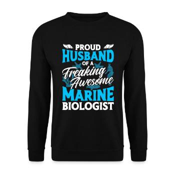 Meeresbiologe Ozean Geschenk Meeresbiologie - Unisex Pullover - Schwarz - Vorne - Alina (178cm) & Michal (187cm)