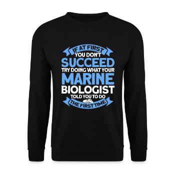 Marine Biologist Ocean Gift Marine Biology - Unisex Sweatshirt - black - Front - Alina (178cm) & Michal (187cm)