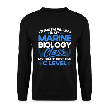 Meeresbiologe Ozean Geschenk Meeresbiologie - Unisex Pullover - Schwarz - Vorne - Alina (178cm) & Michal (187cm)