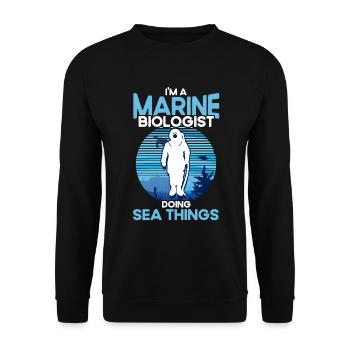 Meeresbiologe Ozean Geschenk Meeresbiologie - Unisex Pullover - Schwarz - Vorne - Alina (178cm) & Michal (187cm)