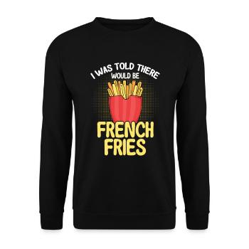 Pommes Frites Fast Food Pommes Frites - Unisex Pullover - Schwarz - Vorne - Alina (178cm) & Michal (187cm)