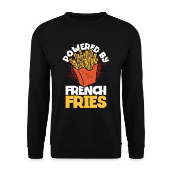Pommes Frites Fast Food Pommes Frites - Unisex Pullover - Schwarz - Vorne - Alina (178cm) & Michal (187cm)