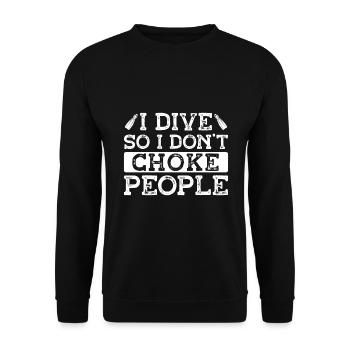 Sporttauchen Geschenk Unterwasser Sporttaucher - Unisex Pullover - Schwarz - Vorne - Alina (178cm) & Michal (187cm)
