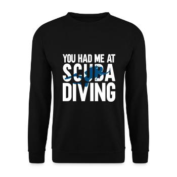 Sporttauchen Geschenk Unterwasser Sporttaucher - Unisex Pullover - Schwarz - Vorne - Alina (178cm) & Michal (187cm)