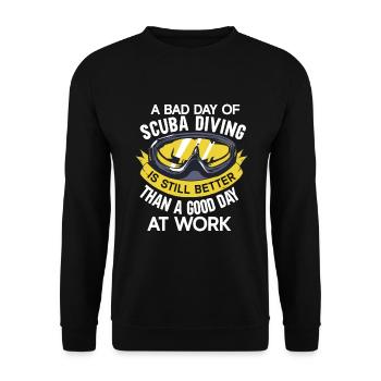 Sporttauchen Geschenk Unterwasser Sporttaucher - Unisex Pullover - Schwarz - Vorne - Alina (178cm) & Michal (187cm)