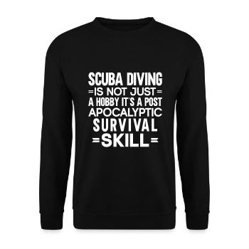Scuba Diving Gift Underwater Scuba Diver - Unisex Sweatshirt - black - Front - Alina (178cm) & Michal (187cm)