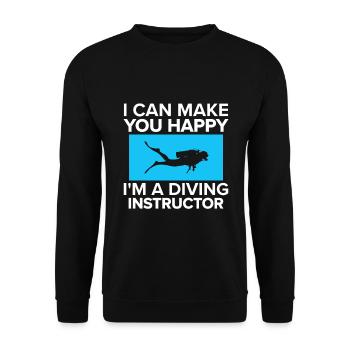 Scuba Diving Gift Underwater Scuba Diver - Unisex Sweatshirt - black - Front - Alina (178cm) & Michal (187cm)