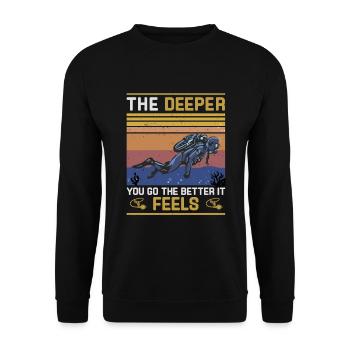 Scuba Diving Gift Underwater Scuba Diver - Unisex Sweatshirt - black - Front - Alina (178cm) & Michal (187cm)