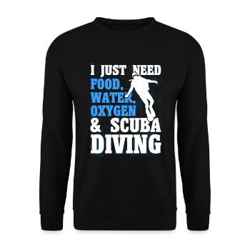 Sporttauchen Geschenk Unterwasser Sporttaucher - Unisex Pullover - Schwarz - Vorne - Alina (178cm) & Michal (187cm)