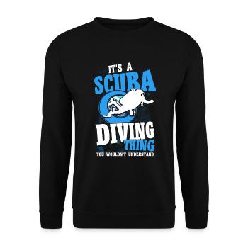 Sporttauchen Geschenk Unterwasser Sporttaucher - Unisex Pullover - Schwarz - Vorne - Alina (178cm) & Michal (187cm)