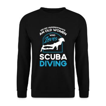 Sporttauchen Geschenk Unterwasser Sporttaucher - Unisex Pullover - Schwarz - Vorne - Alina (178cm) & Michal (187cm)